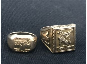 Two Gold Rings - 14k And 10k - 6g Each - Engraved