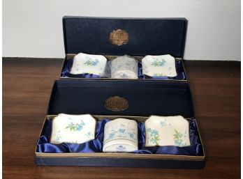 New 2-3pc Sets Coalport Lovebell English Bone China Sets In Box - Miniature Plates, Small Cup/toothpick Holder