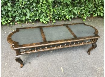 Wooden Coffee Table With Inlaid Slate Lood Wood Panels - 60'L