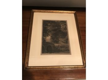 Signed Art Of City - Gold Tone Wood Frame, Double Matted