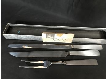 The Capri 3PC Carving Set - Stainless Steel Monobloc In Box - Made In Italy - Alfredo Guerro