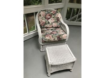 HENRY  Vicks  Brand Wicker Chair And Ottoman