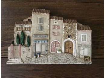Ceramic Picture In The Style Of Gault Provence Houses  - Marked On Back