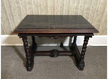 Early 20th Century Renaissance Style Side Table With Marble Top