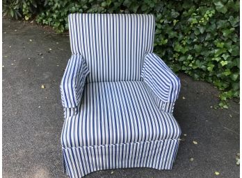 Cottage Feel Petite Upholstered Arm Chair - Blue & White Stripe