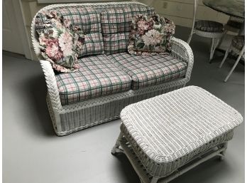 Henry Link Wicker Couch And Coffee Table