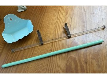 Adorable Vintage Metal Soap Dish And Two Vintage Towel Bars