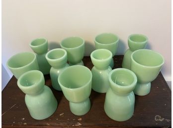 11 Jadeite Egg Cups/juice Glasses
