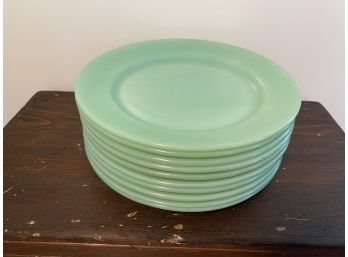 10 Fireking Jadeite Dinner Plates