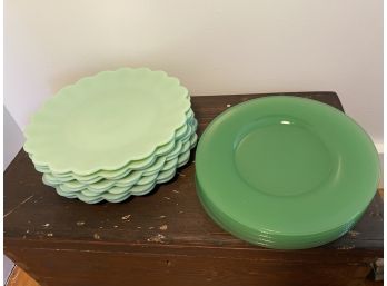 8 Pioneer Woman Green Scalloped Dishes 8'  And More