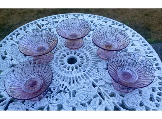 5 Lavender Pedestal Dessert Bowls