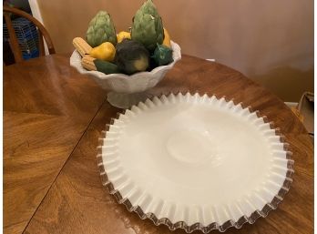 Gorgeous Fenton  Ruffled Edge Plate  And More