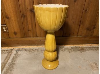 2 Pc. Yellow Ceramic Jardinere