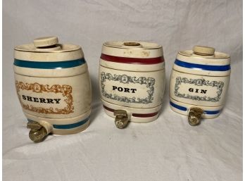 Set Of 3 Dispensers  For Sherry, Port And Gin