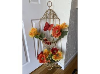 3 Tiered Wall Planter With Artificial Flowers