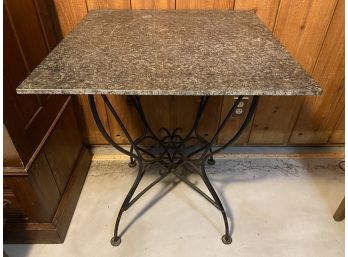 Granite Top Table With Iron Legs