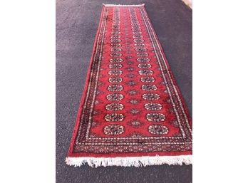 Hand Knotted Persian Rug Runner, 9 Feet 11 Inches By 2 Feet 7 Inches