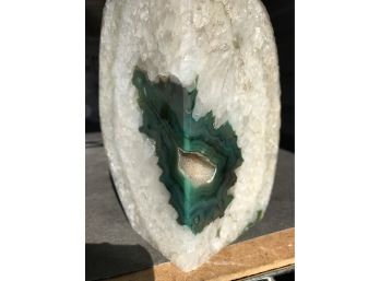 Beautiful Green Crystal Agate,  2LB 14 Oz,  6 Tall
