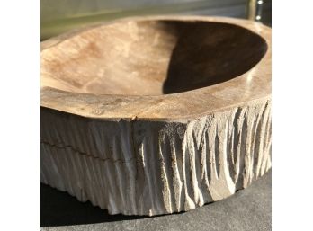 Petrified Wood Bowl  ,9 LB 8 OZ, 9 1/2 Inches Diameter