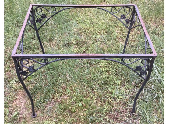 Vintage Wrought Iron Black End Table