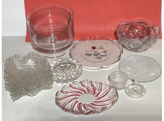 Lot Of Crystal, Waterford Ring Dish, Swirl Colored Crystal (15)