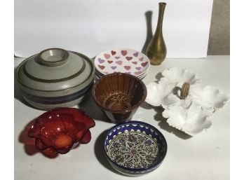 Lot Of Pottery, Vase & Porcelain Dishes