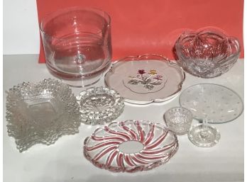 Lot Of Crystal, Waterford Ring Dish, Swirl Colored Crystal (15)