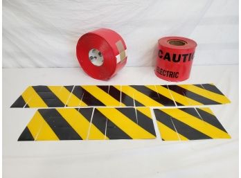 Safety Caution Tape, Red Floor Caution Stick  Tape And Barricade Stick-ons