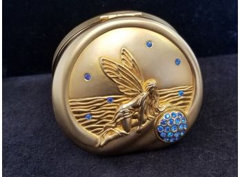 RARE 1999 Vintage Estee Lauder Collectable Blue Crystal 'spirit Of Water' Pressed Powder Compact