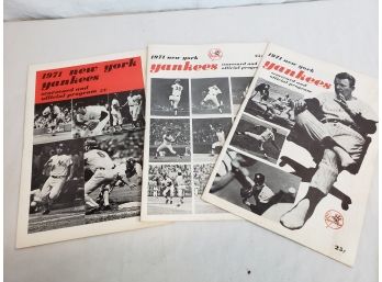 1971 New York Yankees Baseball Programs