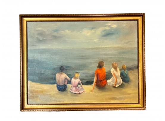Family On Beach Painting