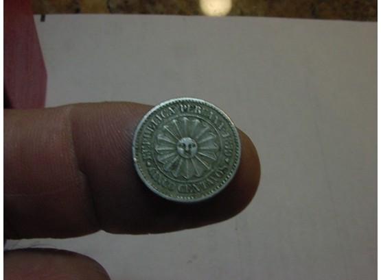 1879  PERU  5 Centavos   XF