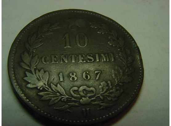 1867 H   ITALY   10  Centesimi   XF , Item 2