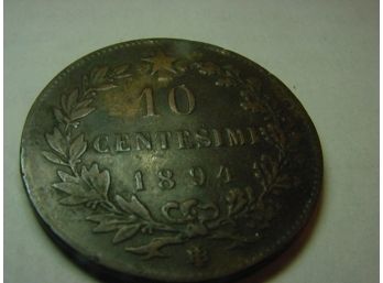 1894 BI   ITALY  10 Centesimi  VF