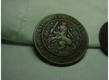 1877  Netherlands  2 1/2  Cents  VF