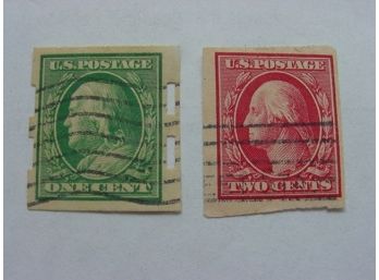 US Postage Stamps Scotts 383-384 Imperfs