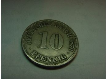 1876 A  GERMANY  10  Pfennig  VF