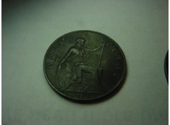 1896  GREAT BRITAIN  Half Penny  VF