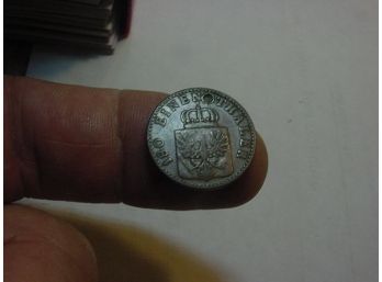 1864 A  PRUSSIA  2 Pfennigs   Holed