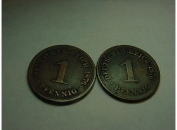 1876 A  Germany  1  Pfennig  (2 Coins)