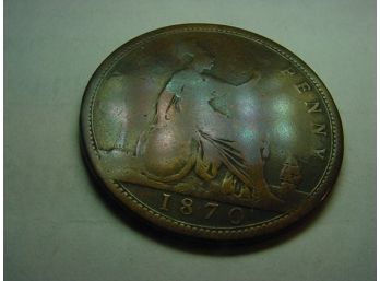 1870  GREAT BRITAIN  Penny  Fine