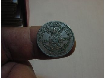 1858  DUTCH EAST INDIES  1 Cent  XF-AU