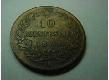 1894 BI   ITALY  10 Centesimi  XF