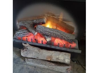 Fireplace System - A Dimplex Air Heater / Flame Simulator Fireplace Insert & Cast Iron Log Grate  CV