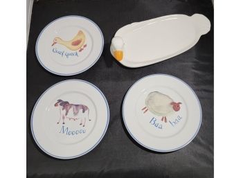 Stunning Animal Farm Porcelain Collection Plates    D3