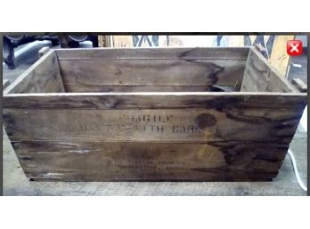 Large Vintage Seth Thomas Clock Wood Shipping Crate - Rustic Wood Box  CAVE