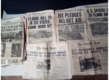 Oct. 1955 Flood & More - Daily News, Norwalk Hour, Daily Mirror - Nostalgia Reading & More CART