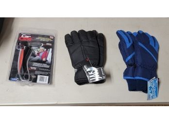 Set Of Winter Gloves And A Car Cane.   D3