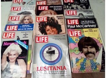 Fabulous Lot Of Vintage Life Magazines & 1 Newsweek - 1969-72- Great Topics To Revisit! CART