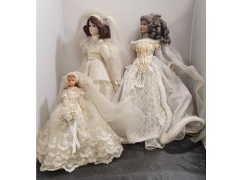 Collection Of Three Beautiful Wedding Dolls.  B1